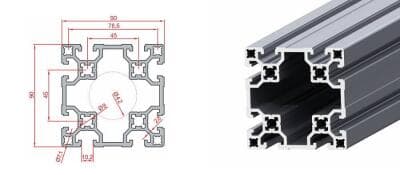 90X90 Sigma Profil 10 Kanal Hafif Tip