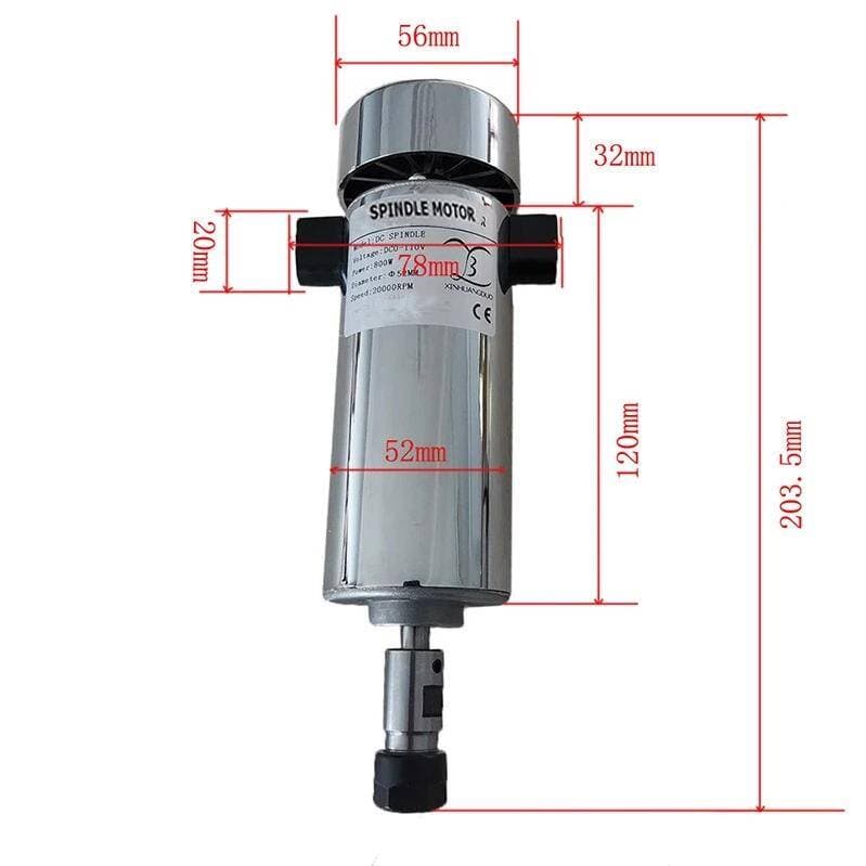 Dc Spindle Motor 800 Watt ER16 20000RPM (Sadece Motor)