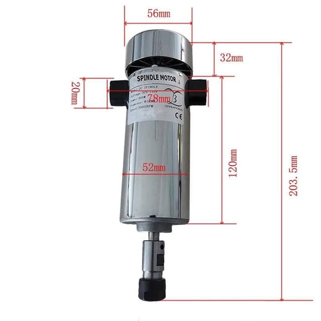 Dc Spindle Motor 800 Watt ER16 20000RPM (Sadece Motor)