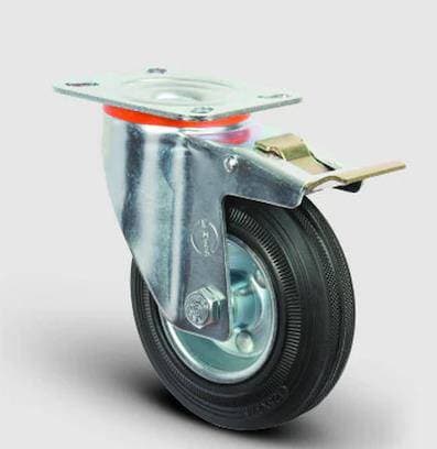 Döner tablalı frenli metal tekerlek 80x25