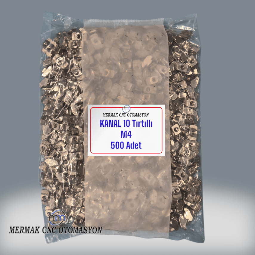 10 Kanal M4 Tırtıllı Somun (500 Adet)
