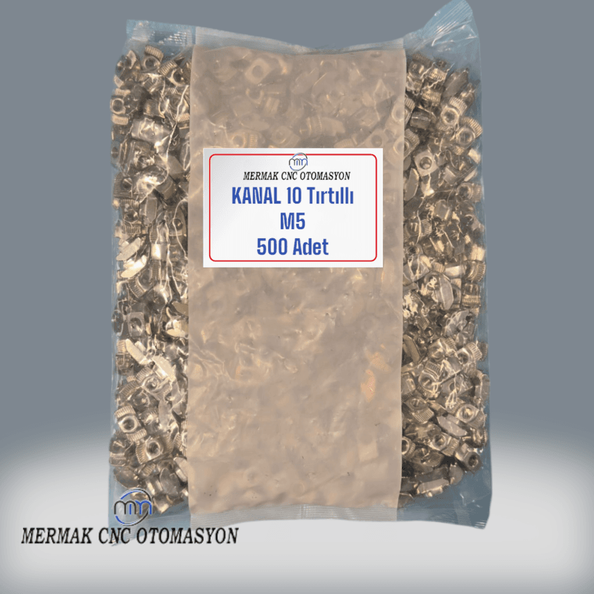 10 Kanal M5 Tırtıllı Somun (500 Adet)