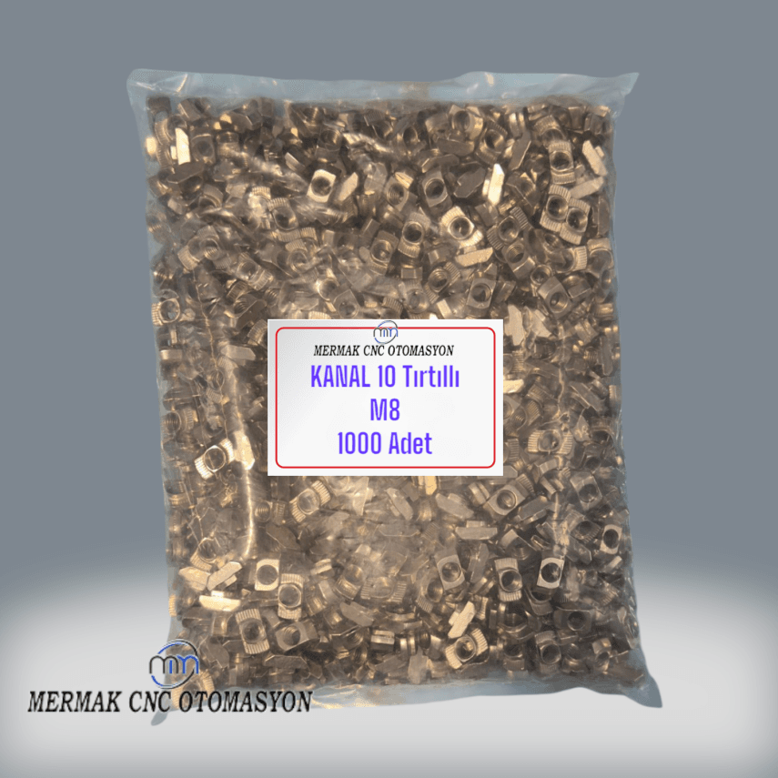 10 Kanal M8 Tırtıllı Somun (1000 Adet)