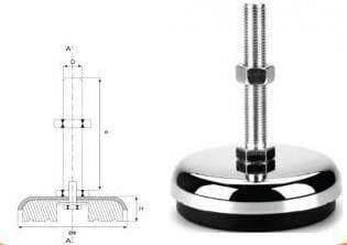 120 Lik M20x100 Tezgah Tamponu Bombeli Krom Ayak